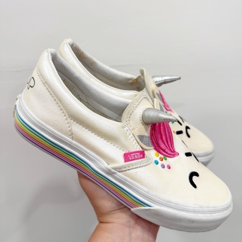 Vans Classic Slip On Flour Shop Unicorn Shoe Sneaker Big Kids 3.5